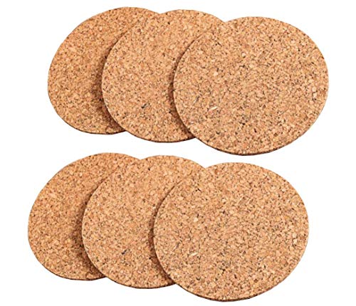 6 Porta Copos Cortiça Natural Redondo Apoio Bolacha Tapete