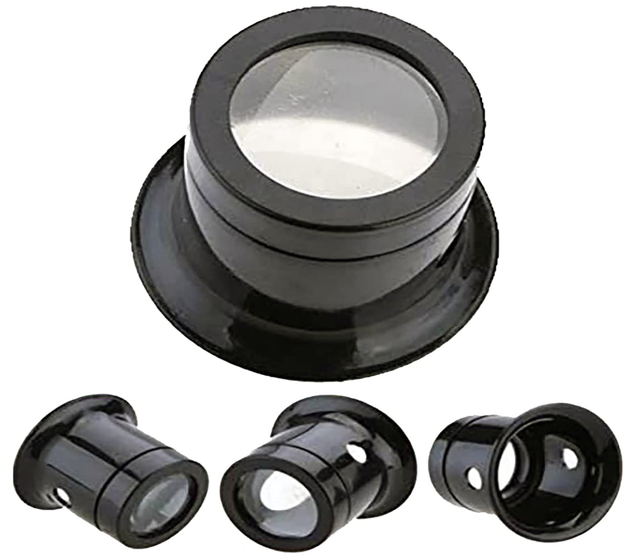 DIY Crafts Magnifying Glass, 2 Pcs, 2 Pcs Magnifier Black Eye Loupe 10X Jewelry Watch Tools Loop Magnifier Watch Tool (Magnifying Glass, 2 Pcs)-image-45