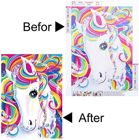 RosewineC 5D Painting Kits for Adults&Kids,Full Drill DIY Unicorn Diamond Crystal Painting Rhinestone Embroidery Crafts for Home Wall Decor-30x40cm (Unicorn)