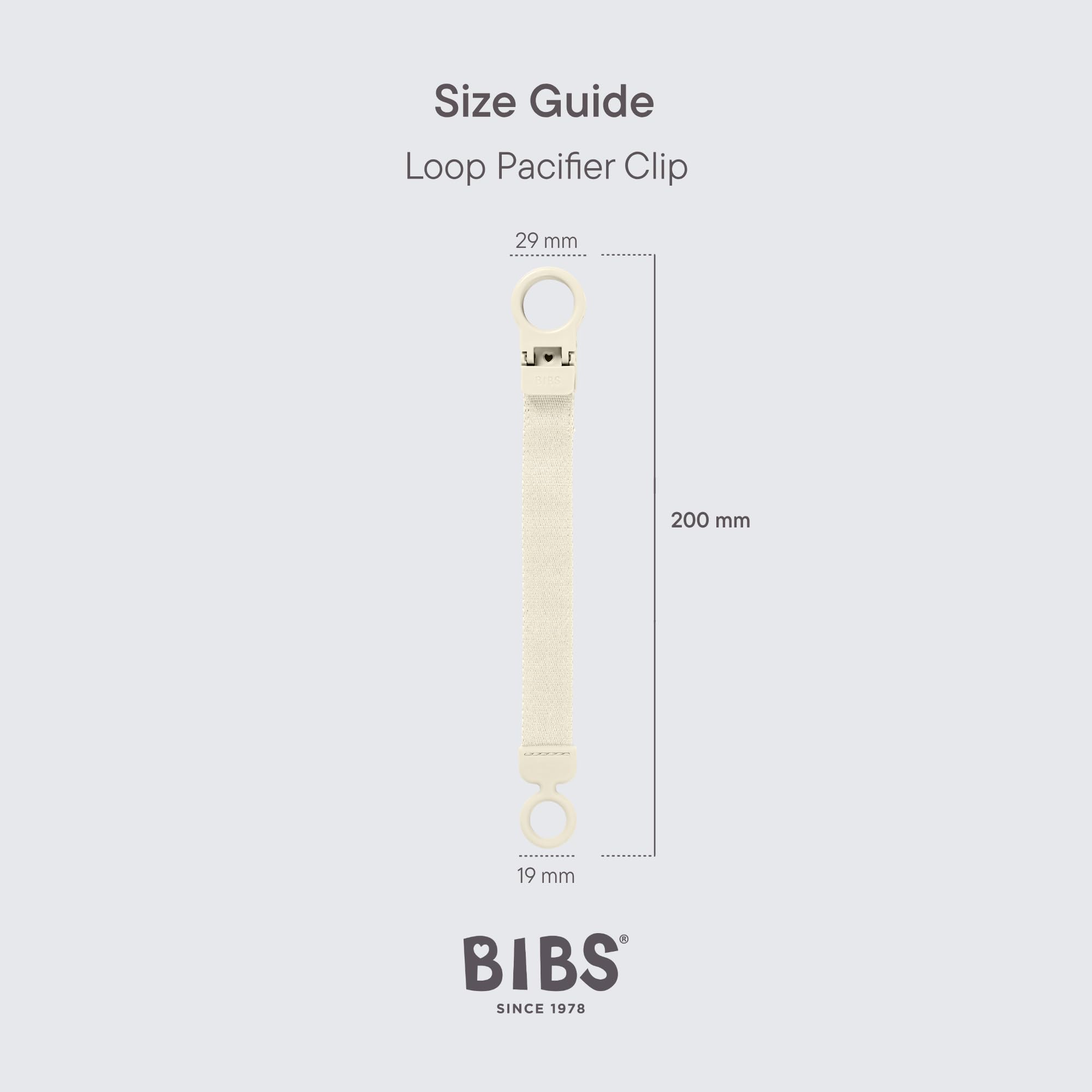 Clip per ciuccio BIBS Loop - Elegante e sicuro, utilizzabile con una sola mano, si adatta a tutti i BIBS e alla maggior parte delle marche, lavabile in lavatrice, età 0+ - Blush