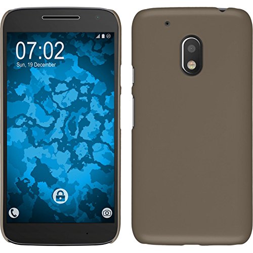 PhoneNatic Hülle kompatibel mit Motorola Moto G4 Play - Hülle Gold gummiert Hard-case + 2 Schutzfolien