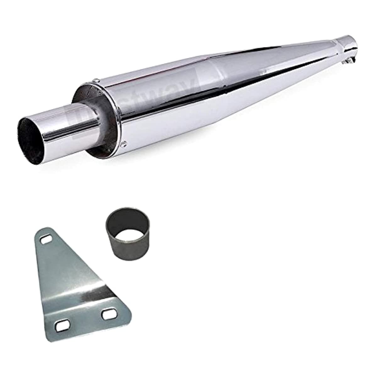 Dhe Best SIL80 Bike Silencer Wild Boar Exhaust Glasswool/Filter Chrome Wildboar Glass Wool for RE Standard Bullet 350 Twin Spark