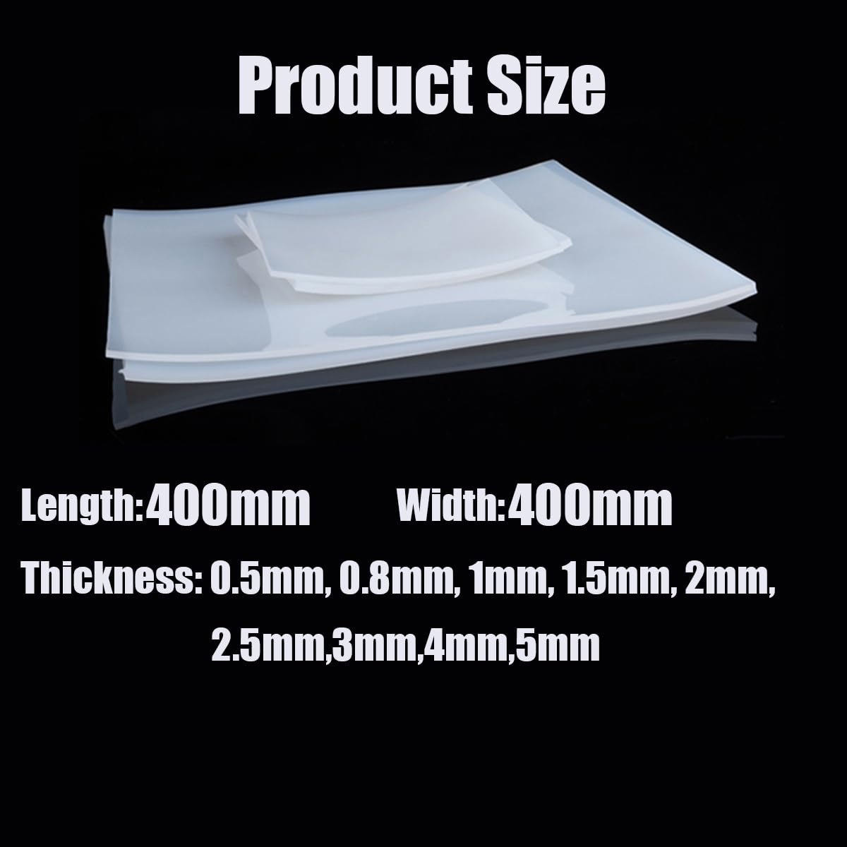 OEVXZDCIR Silicone Rubber Gasket 400x400x0.5mm-400x400x5mm Flexible Sealing Sheet Durable for DIY Crafts Home Repair Industrial Use(400mm*400mm*1.5mm)