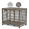 SMONTER 38" Heavy Duty Dog Crates Indoor & Outdoor Dog Cage Strong Metal Pet Kennel Playpen with Two Prevent Escape Lock and Locking Wheels