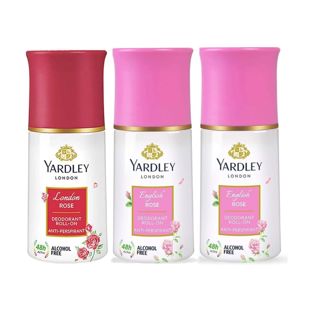 English Blossom & English Rose Roll On Combo - 50ml(Pack of 3) | | Floral Fresh Fragrance | Reduce Wrinkles, Lighten Skin Tone