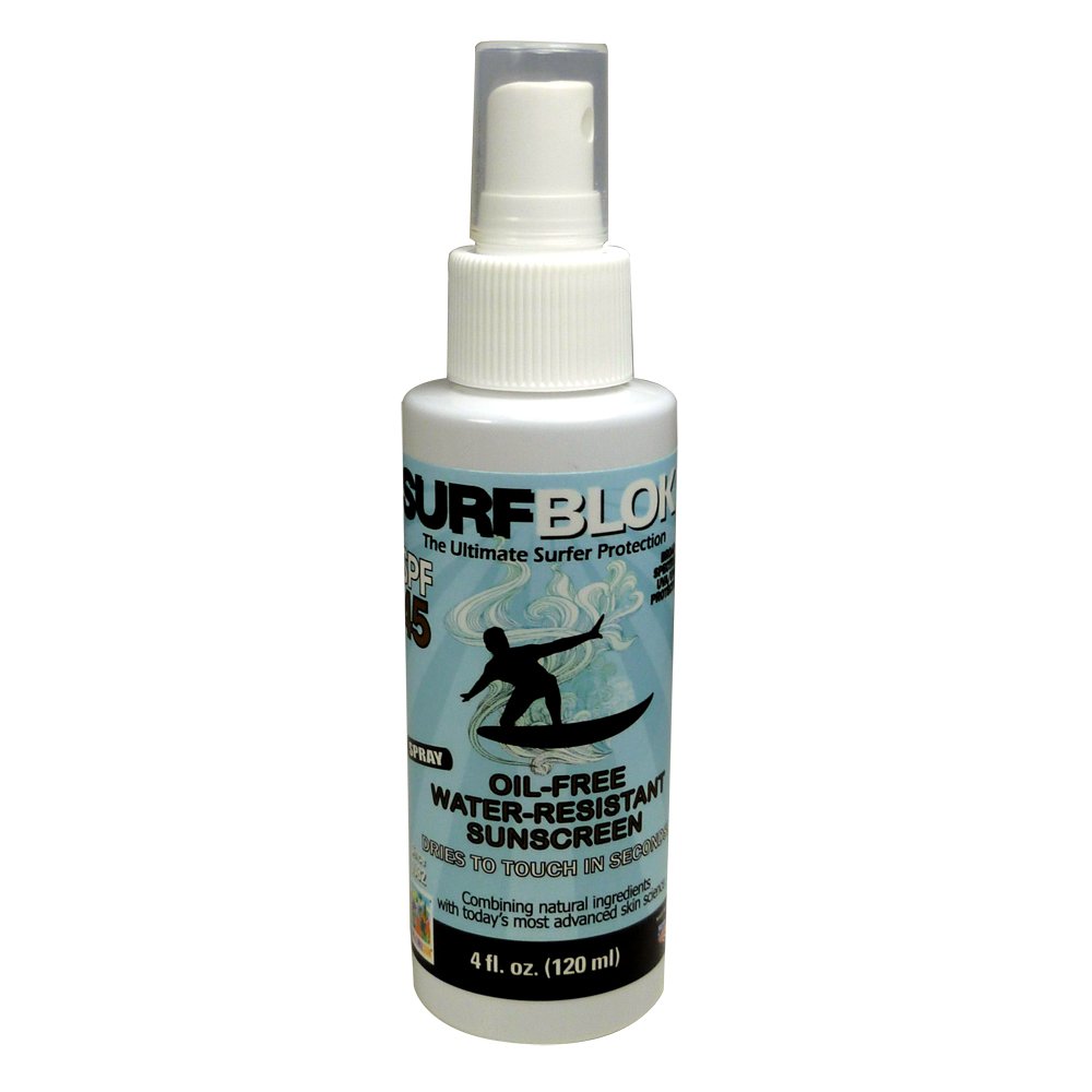 Surf Blok SPF 45 Water Resistant Spray Sunscreen Sun Protection Sunblock All Body Sun Block Sun Screen That