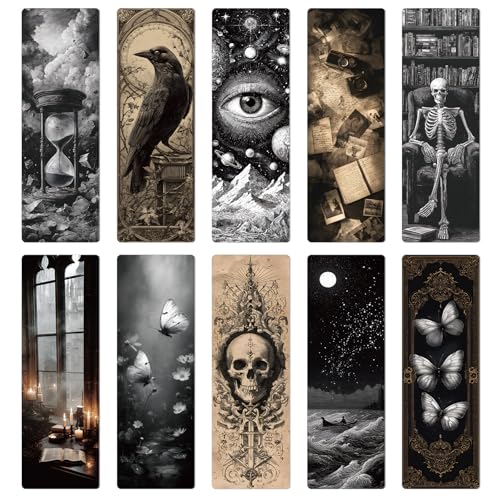 Marque-pages têtes de mort et sorcière Wxiben | Collection rétro Dark Academia en lot de 100
