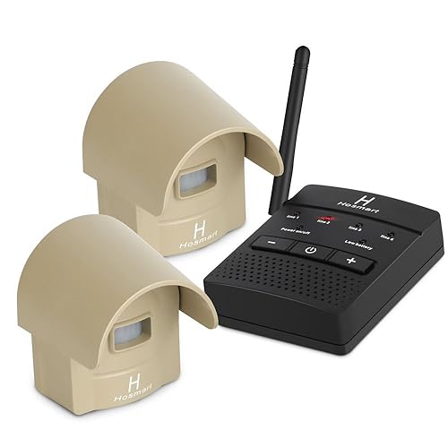 1/4 Mile Long Range Hosmart Rechargable Wireless Driveway Alarm System & Driveway Alert System