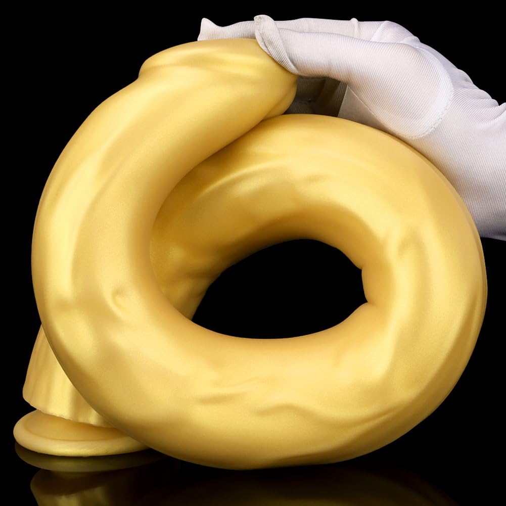 Realistischer Lange Riesen Dildo Silikon Analdildo mit Saugnapf Soft Penis Dildo für Prostata Massage G-Punkt Stimulation Erwachsenen Sexspielzeug für Männer Frauen Masturbation (S)