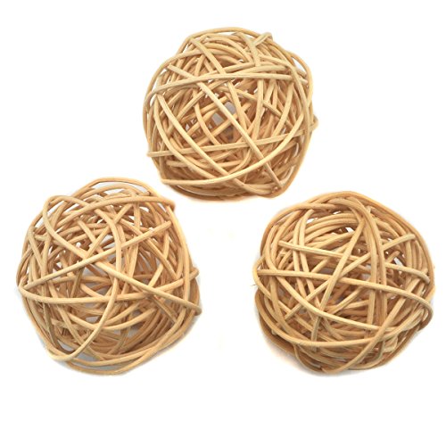 6 Piezas Bolas de ratán Mimbre Mesa Boda Fiesta Navidad decoración 8cm Color Natural Cover