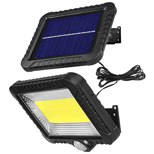 Maclean MCE438 LED Strahler mit Bewegungssensor Flutlichtstrahler Solar Wandleuchte Dämmerungssensor Solarleuchte IP44 5W 400 Lumen 6000K Kaltweiß (1x Stück)