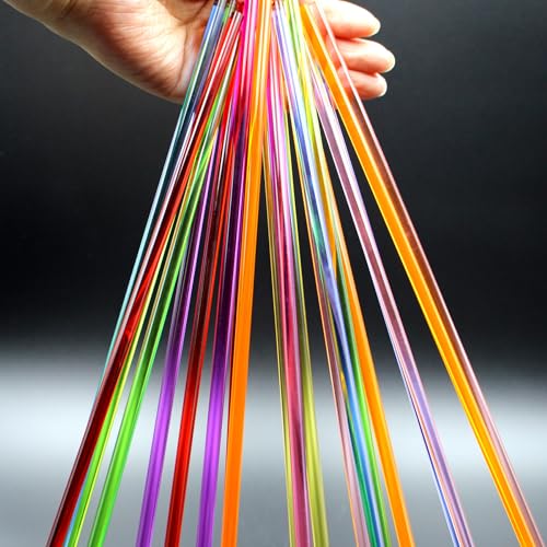 Image of Acrylic Round Rod,21pcs,6mm Diameter 305mm Length,Multicolor Straight Line,Solid Plastic PMMA Bar Stick, Pink,Yellow,Blue,Orange,Green,Purple,Red