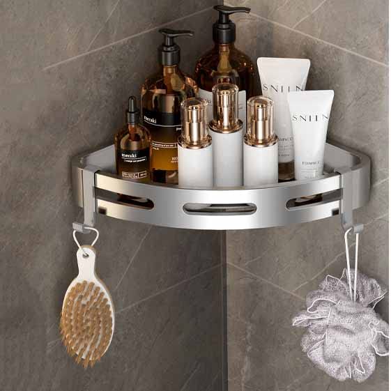 GERUIKE Étagère D'angle De Douche Noire Sans Perçage - Accessoires De Salle De Bain - Support Mural - Panier En Aluminium Antirouille - 2 étages - Triangle