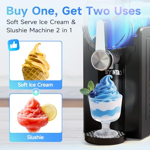 Image of SYINTAO 2-in-1 Slushie & Soft Serve Ice Cream Maker