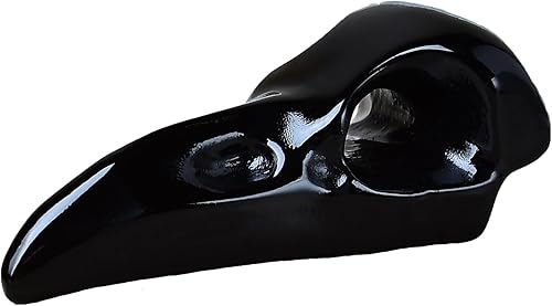 DZJXBZhu Figura de calavera de cuervo de obsidiana, piedra curativa de cristal, meditación espiritual, figura de bolsillo, piedra preciosa natural