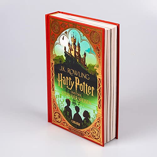 Harry Potter und der Stein der Weisen: MinaLima-Ausgabe (Harry Potter 1): Farbig illustrierte Schmuckausgabe mit Goldprägung und zauberhaften Papierkunst-Elementen zum Ausklappen Gebundene Ausgabe – 23. September 2021 - Image 3