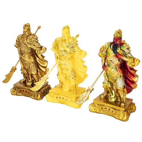 Estatua de Guan Gong Dorada de 38 cm Resina miniatura 5