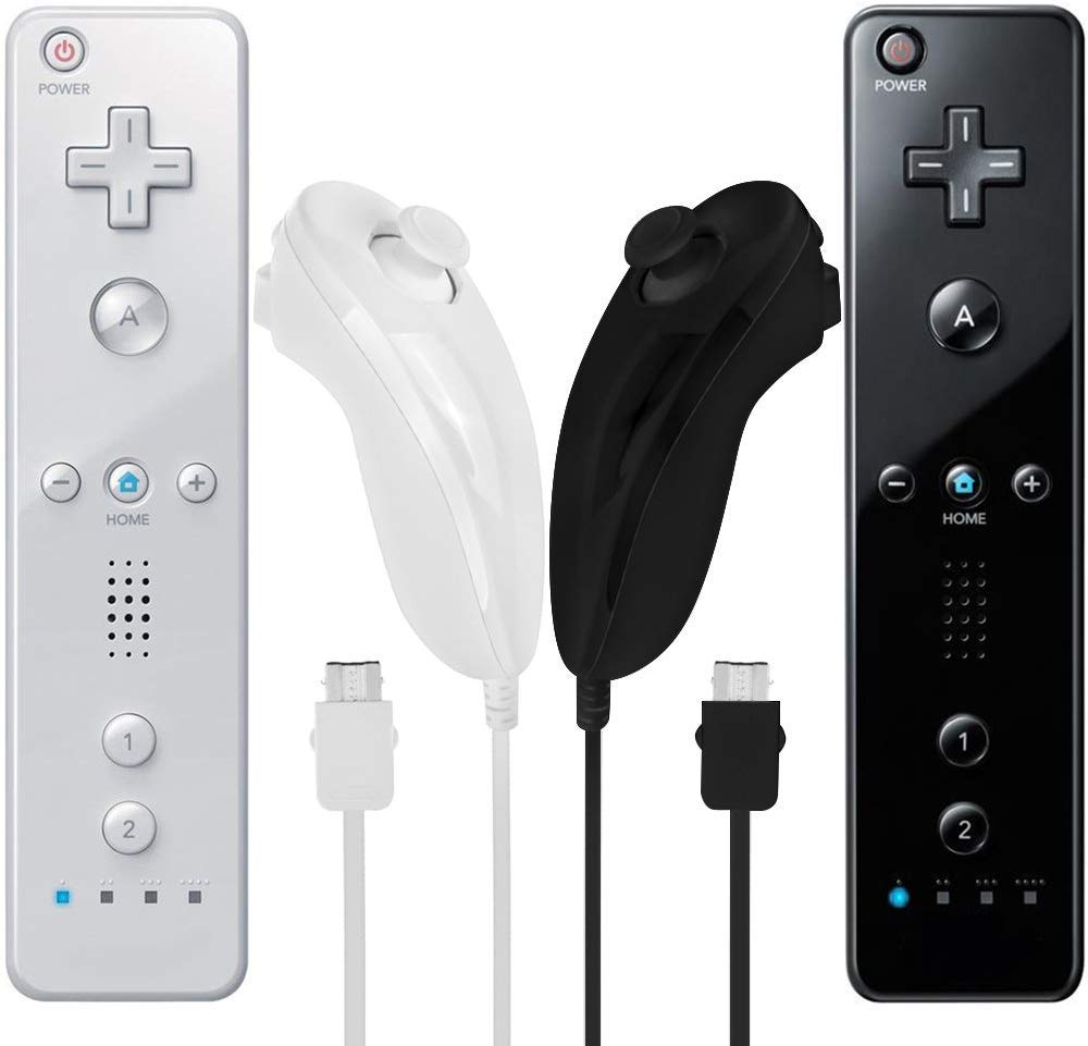 LUXMO - Controlador para Wii Nunchuck (2 Unidades), Color Blanco