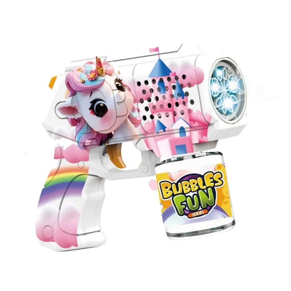 Automatic Bubble Machine for Kids, Bubble Gun with Light, Soap Blower for Kids, Indoor & Outdoor Toys Occasions (UNI BG)