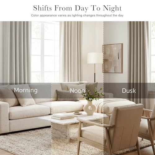 PONY DANCE Short Black Out Curtain Panels for Basement, Small Curtains for Bathroom, Thermal Insulated Tiers for Basement, 34x30 Inch, Cream, 2 Panels - Thumbnail 7