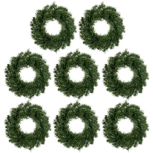 Jutom 8 Pcs Christmas Artificial Holiday Pine Wreaths Christmas Pine
