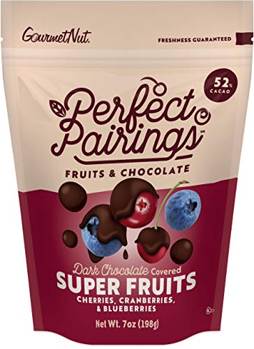 Perfect pairings, Dark chocolate covered nuts /espresso beans/fruits, 52% cacao, easy snacks, Freshness guaranteed, 7oz(198g) (Super fruits, x1)