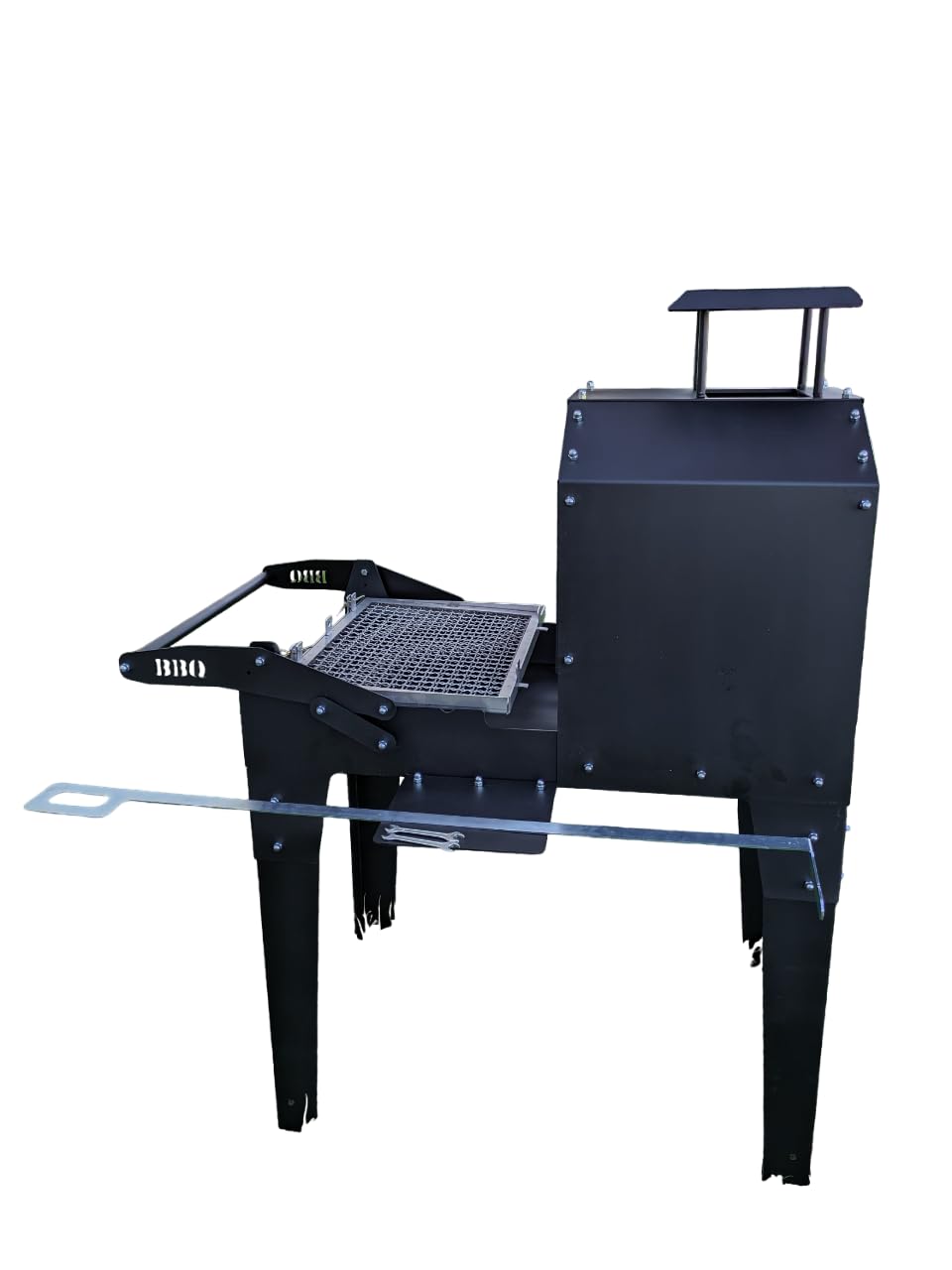 Barbecue a legna o carbonella con griglia ribaltabile