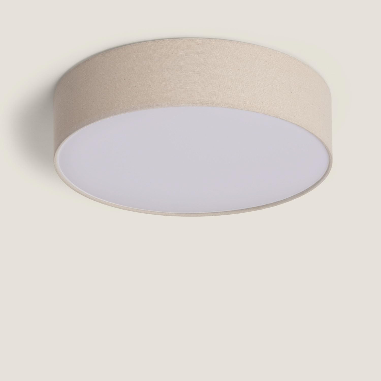 LEDKIA LIGHTING Plafón Circular Lino Ø500 mm Ranje para Cocina, Comedor, Habitación Beige