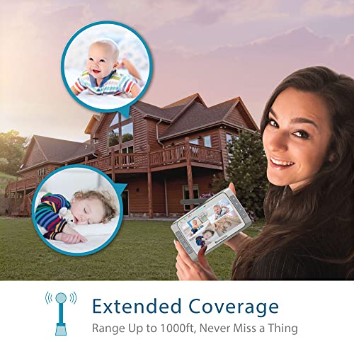 Moonybaby Trust 50 Long Range No Wifi Baby Monitor With 3 Cameras For 3 Rooms, Low Emf, Auto Noise Reduce #TOP5