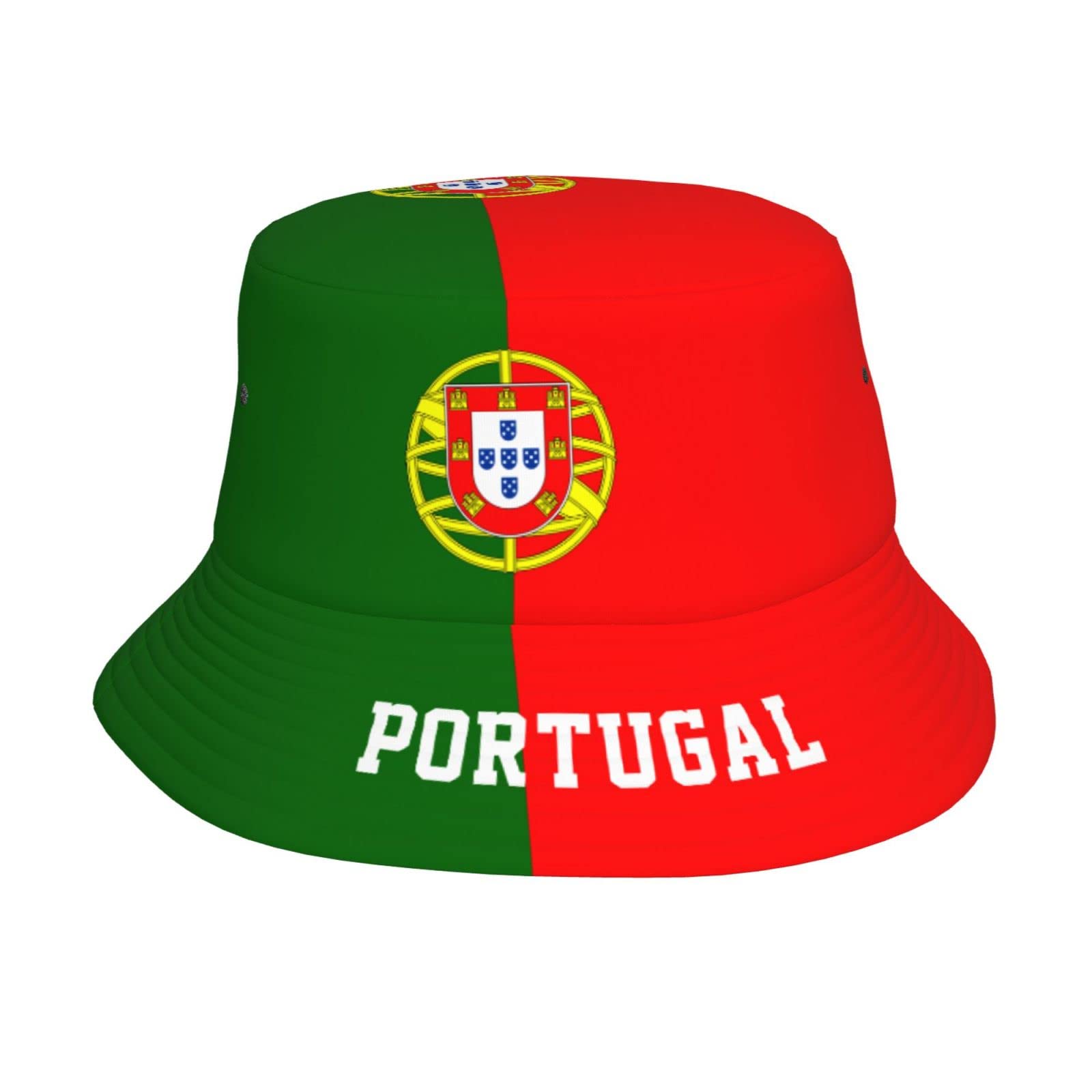 WanwEN Bucket Hat Portugal Flag Cool Portuguese Printed Sun Hats Fisherman Outdoor Summer Travel Hiking Beach Caps Black
