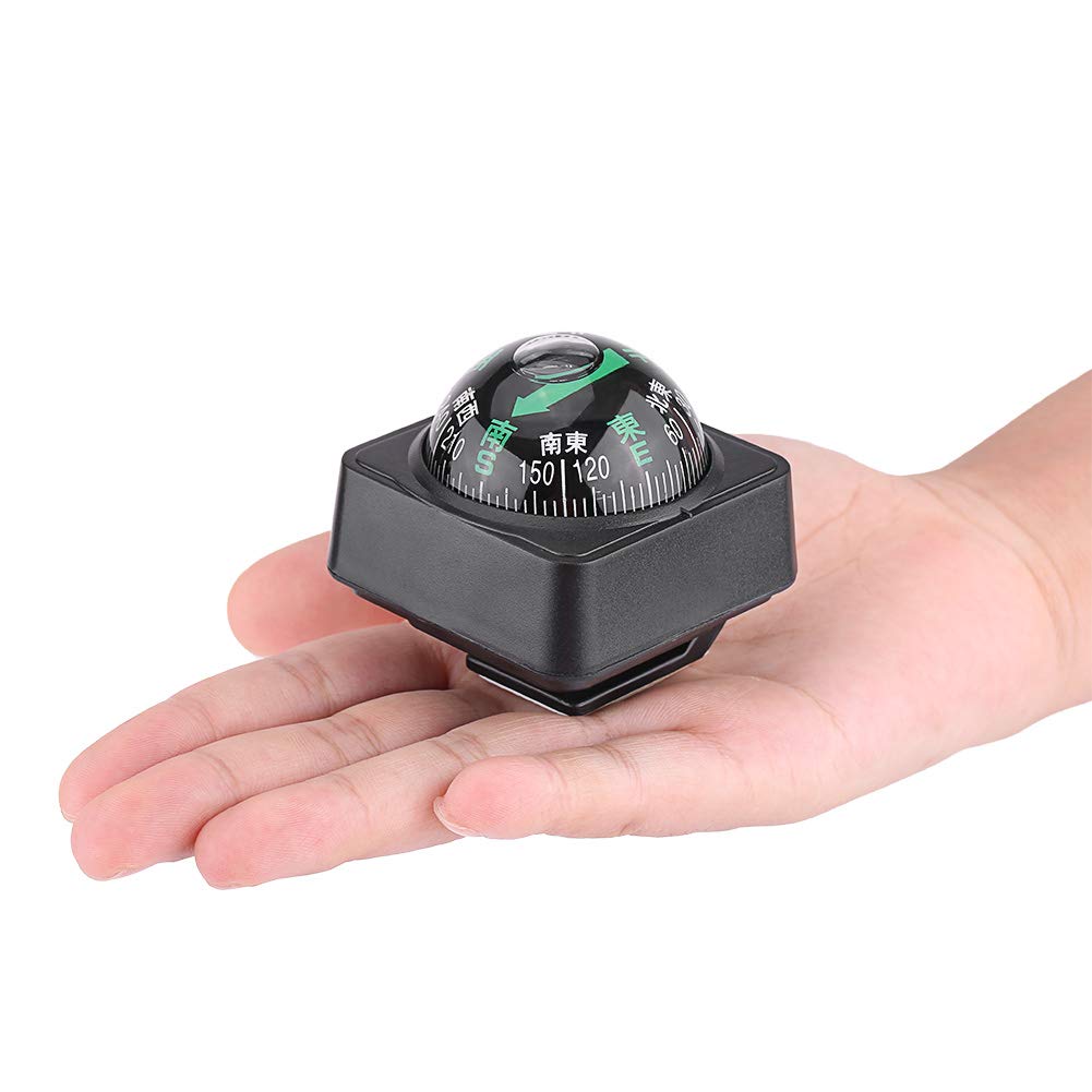 Car Compass, Adjustable Dash Mount Navigation Hiking Direction Pointing Guide Ball Truck Ball Night Vision Dashboard Compass for Car
