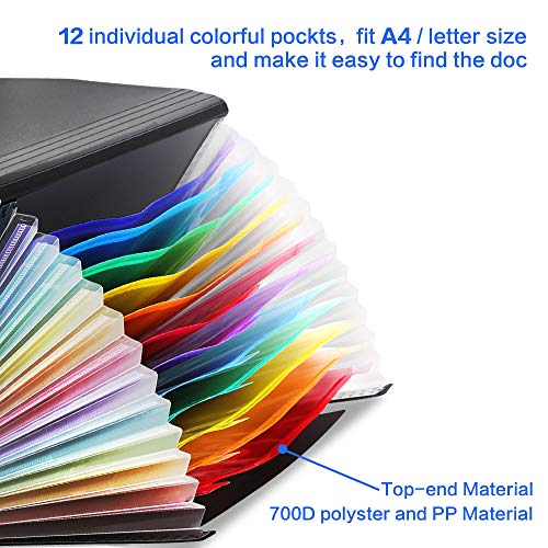 Accordian File Organizer,12 Pockets Expanding File Folder with ...