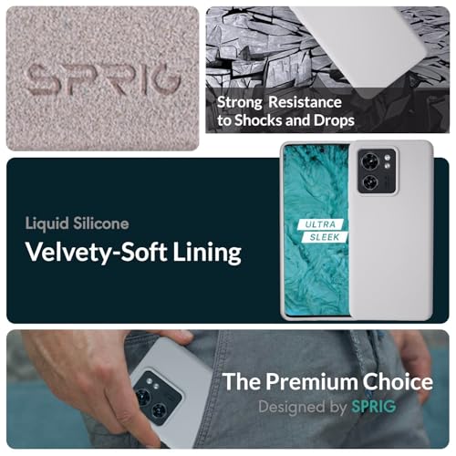 Image of SPRIG Compatible with Moto Edge 40 Premium SilkTone (Liquid Silicone) Back Cover Drop Tested Shock Proof Mobile Case for Men, Women, Boys and Girls with Camera Protection (Light Grey)