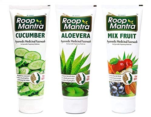 Roop MantraFace Wash Combo for Men & Women (Cucumber Face Wash + Aloevera Face Wash + Mix Fruit Face Wash) - 115ml X 3pcs