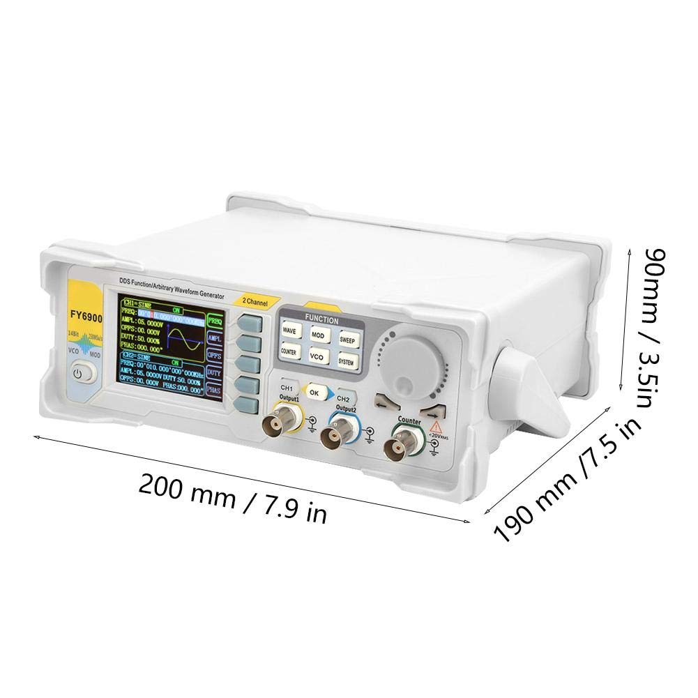 Générateur de signaux numériques,FY6900 Sinus 0-30 MHZ Écran TFT 2,4 pouces Écran TFT,DDS Générateurs de source d’impulsions,Modulométrie 250MSa/s VCO Burst Modulation AM/PM/FM/ASK/FSK/PSK(UE)