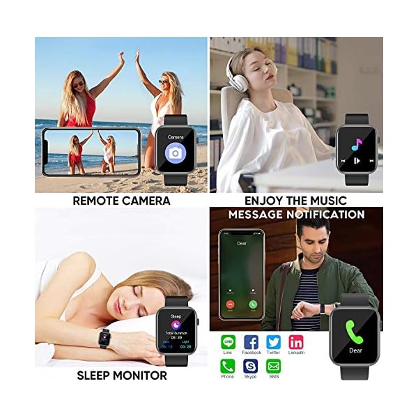 Nanphn Smart Watch for Android iOS Phones Compatible iPhone Samsung, 1.75'' Sport Smartwatch Fitness Activity Tracker Watch with Call/SMS/Heart Rate/Pedometer for Men Women Kids (Black)