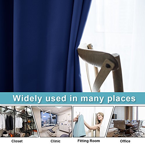Image of RYB HOME Partition Room Dividers - Light Block Thermal Insulated Seperating Curtains Grommet for Spare Bedroom Loft Home Office Living Room, 1 Panel, Navy Blue, 12.5 ft Wide x 8 ft Long