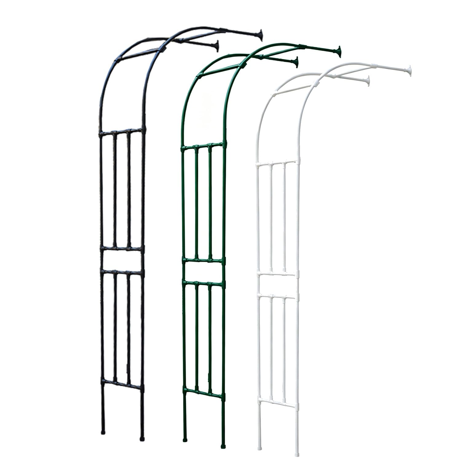 Rankhilfe Halbbogen 60-300 cm Rosenbogen Halbbogen aus Metall, Kletterhilfe für Kletterpflanzen, Wandrosenbogen für Terrasse und Garten, stabile Gartenhalbbogen wetterfest(Weiß,W180xH270cm)