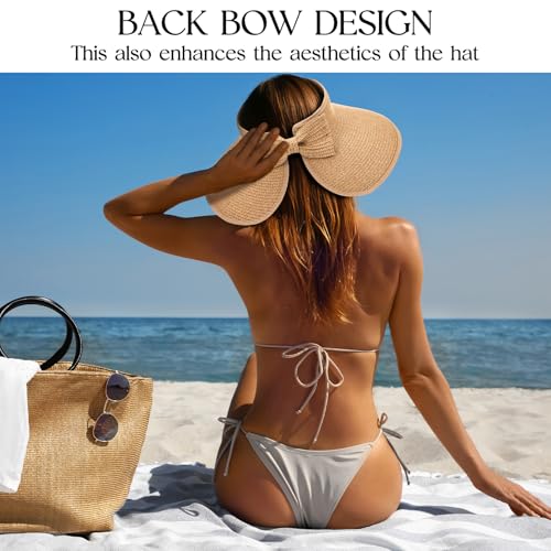 Sombrero Visera para Mujer con Ala Ancha y Moño miniatura 5