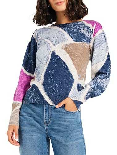Image of NIC+Zoe Women's Printed Tiles Femme Sleeve Sweater