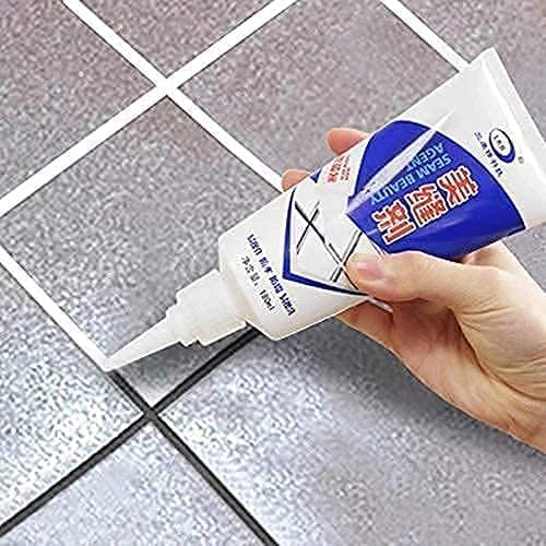 Tiles Gap Filler Waterproof Crack Grout Gap Filler Agent Water Resistant Silicone Sealant for DIY Home Sink Gaps/Grouts Repair Filler Tube Paste for Kitchen, Bathroom (180ML)
