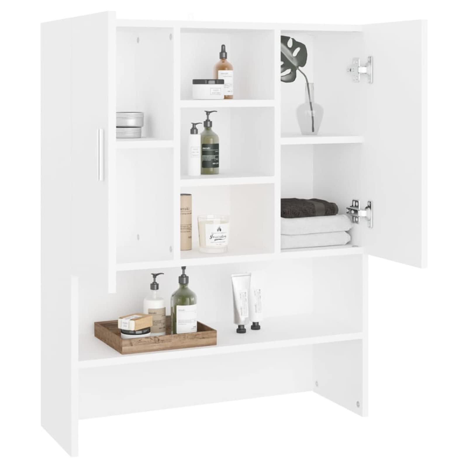 Homgoday Casa Mueble para lavadora blanco 70,5 x 25,5 x 90 cm, armario para lavadora, mueble de baño ahorra espacio, estantería de baño