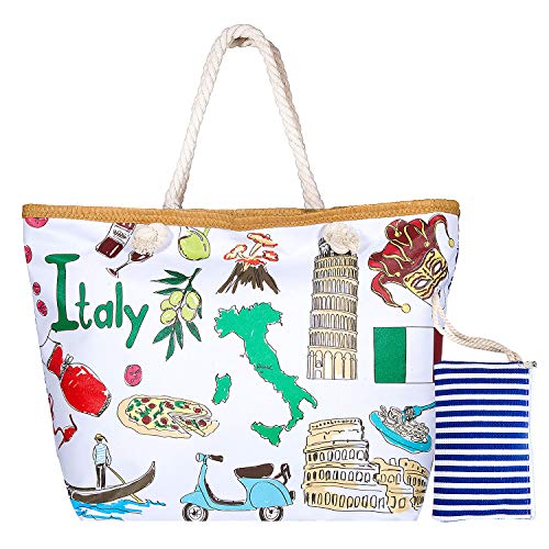 Joeyer Bolsa de Playa, Verano Bolsa de Playa Grande con Cremallera de Viaje (C)