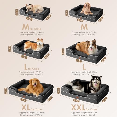 EHEYCIGA-Orthopedic-Dog-Beds-for-Large-Dogs-Waterproof-Memory-Foam-Large-Dog-Bed-with-Sides-Non-Slip-Bottom-and-Egg-Crate-Foam-Large-Dog-Couch-Bed-with-Washable-Removable-Cover-Dark-Grey