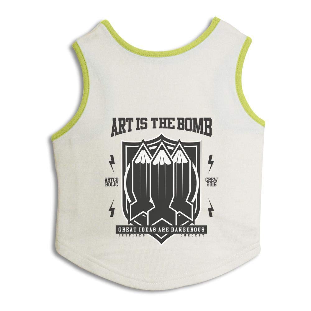 Ruse. Art is The Bomb Printed Sleeveless Pet Sweatshirt Tank T-Shirt for Dogs - Small (Apso, Shih Tzu ) (B07KXWRQY2) Amazon Price History, Amazon Price Tracker