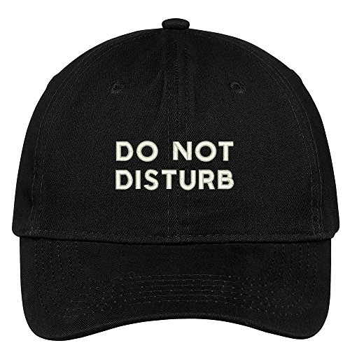Trendy Apparel Shop Do Not Disturb Embroidered Soft Low Profile Adjustable Cotton Cap - Black