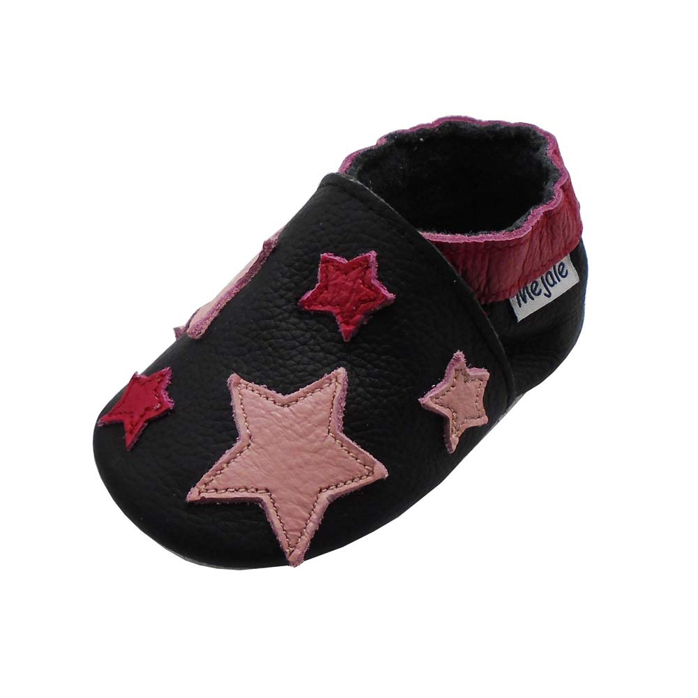 Mejale Lauﬂernschuhe Jungen 0–3 Jahre – Leder Babyschuhe mit weicher Rutschfester Sohle, Slip-On Baby Schuhe für Laufanfänger & Kleinkinder
