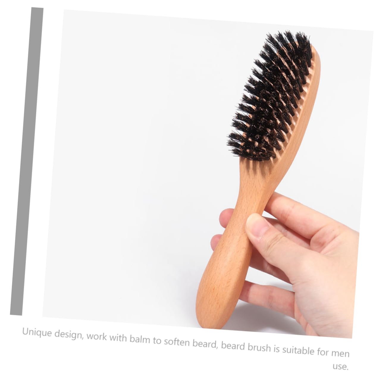 WOFASHPURET Wooden Handle Beard Brush Bristles Grooming Tool for Men Beard Care Kit
