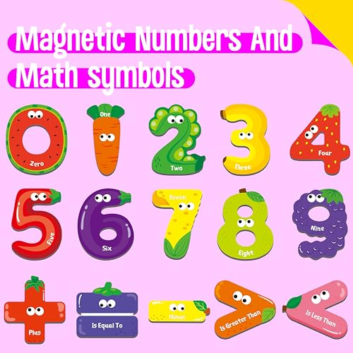 image for SpriteGru Magnetic Numbers & Math Symbols, Educational Learning Tool f