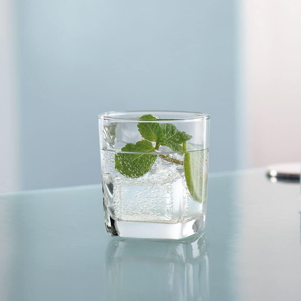 Ocean Plaza Rock Glasses Set Of 6, Clear, 295 Ml, B1101006, Rock Glass, Double Rock Glass, Lowball Glass, Water Glass, Whiskey Glass, Whisky Glass, Old Fashioned Glass, Scotch Glass